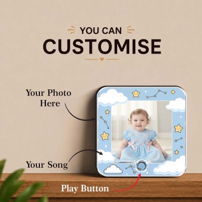 Personalized Baby Photo Musical Fridge Magnet with Custom Photo and Any Favorite Song Birthday Gift for Baby Girl for Daughter & Son